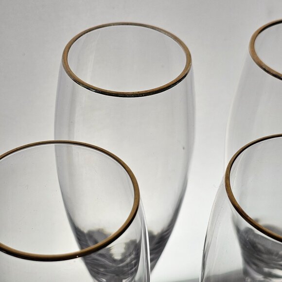 5 Lenox Erica Gold Champagne Glasses 9.25" fine crystal gold rim toasting presec - Picture 9 of 10